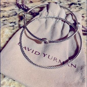 David Yurman 4 Station white moonstone Bangle set